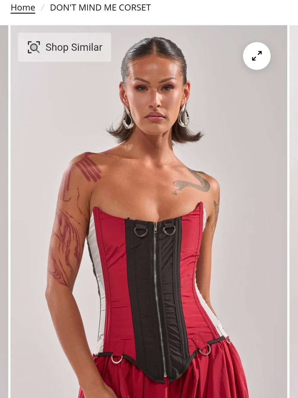 Brand New Red and Black Corset Top with Removeable Harness Straps - Picture 5 of 7